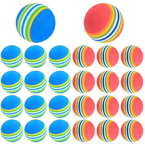 Xiaomoyu Golfbälle Schaumstoff, Übungsgolfbälle, Luftbälle Golf, Schaumstoffball für Anfänger, Kinder, Golftraining - 26 Stück/Rot, Blau von Xiaomoyu