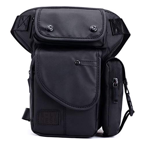 Oxford Drop Bein Tasche für Herren Oberschenkel Taille Gammler Hüfte Gürteltasche Handy Geldbörse Tasche Black von Xieben