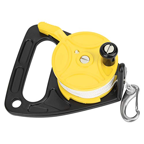 150ft mit Handle Diving Line Wheel, 150ft Dive Reel, kompakt tragbar für Drift-Tauchen Unterwassertauchen/Cave Wreck Diving Tauchausrüstung(Yellow) von Xinwoer