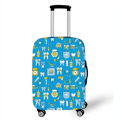 Gepäckabdeckungen Für Kinder Bunte Kofferabdeckungen Für Reisegepäck Lustige Reisegeschenke Für Mädchen Und Jungen Elastischer Waschbarer Druck Gepäckkoffer Kofferschoner (Blau,L(26-28inch)) von Xisnuient