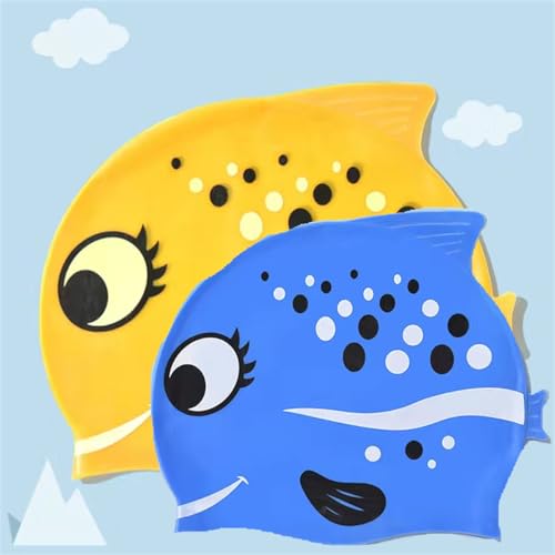 Silikon-Schwimmkappe -Kinder-Cartoon-Hai-Form-Schwimmkappe -Hochwertige, Elastische, Bequeme Schwimmkappe -Kinder, Teenager Mädchen Jungen (Option 10) von Xisnuient
