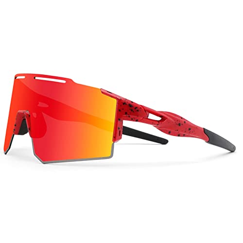 Xiyalai Sportbrille Fahrradbrille,Polarisiert Sonnenbrille Herren Damen,UV400 Schutz Windschutz Radsportbrille für Sport Radfahren Laufen Angeln CE Zertifiziert von Xiyalai