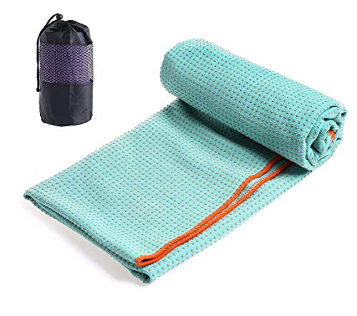 Xlabor Mikrofaser Yogatuch Handtuch mit Antirutsch Noppen Yogamattenauflage Unterlage Towel Fitnesssporttuch für die Yogamatte Mint von Xlabor