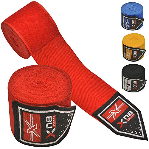 XN8 Bandagen Boxen Gloves - Boxbandage Hand für Boxen, MMA, Kickboxen Box Bandage Sport Kampfsport Boxhandschuhe Innerer Handschuhe Schutz (Rot) von Xn8 Sports