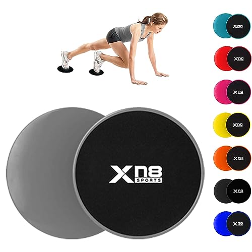 Xn8 Core Sliders Übungsgleitscheiben - Doppelseitige Übungsschieber für Bauch- und Ganzkörpertraining, Flexibilität, Fitness, beste Pilates-Ausrüstung für Teppich, Hartholzböden, Fliesenboden von Xn8 Sports