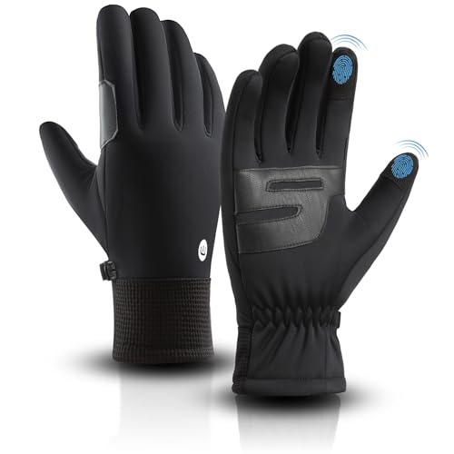 Xndryan Thermo-Handschuhe für Herren, Winterhandschuhe, Touchscreen-Handschuhe, Damen, Laufhandschuhe, rutschfest, winddicht, warme Handschuhe für Wandern, Reiten, Fahren von Xndryan