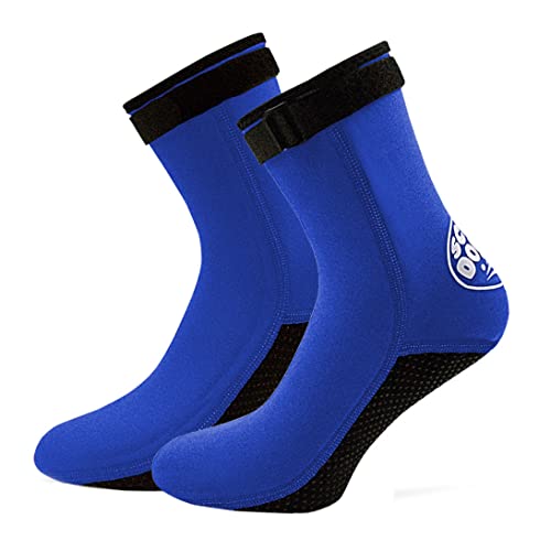 Xoeryoy Neoprene Socken Neoprenanzug Stiefel Schwimmsocken Schwimmbadesocken Wasser Socken Schwimmstiefel Wildschwimmzubehör (Blau L) von Xoeryoy