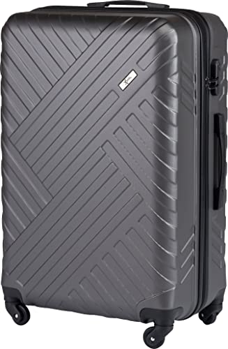 Xonic Design Reisekoffer - Hartschalen-Koffer mit 360° Leichtlauf-Rollen - hochwertiger Trolley mit Zahlenschloss in M-L-XL oder Set(Dunkelgrau, XL) von Xonic