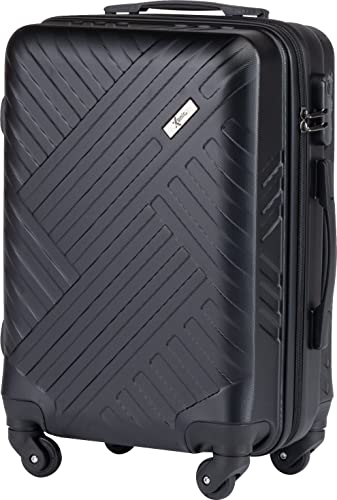 Xonic Design Reisekoffer - Hartschalen-Koffer mit 360° Leichtlauf-Rollen - hochwertiger Trolley mit Zahlenschloss in M-L-XL oder Set (Schwarz, M) von Xonic