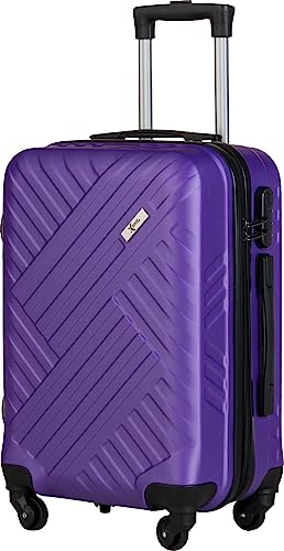 Xonic Design Boardcase Reisekoffer - Hartschalen-Koffer mit 360° Leichtlauf-Rollen - hochwertiger Kabinen-Trolley mit Zahlenschloss - Hand-Gepäck in 55x35x20cm ((Boardcase Lila, S)) von Xonic