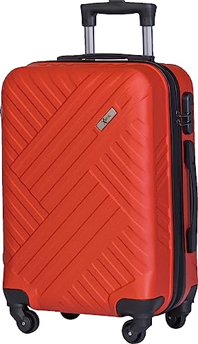 Xonic Design Boardcase Reisekoffer - Hartschalen-Koffer mit 360° Leichtlauf-Rollen - hochwertiger Kabinen-Trolley mit Zahlenschloss - Hand-Gepäck in 55x35x20cm ((Boardcase Rot, S)) von Xonic
