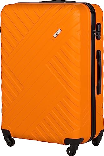 Xonic Design Reisekoffer - Hartschalen-Koffer mit 360° Leichtlauf-Rollen - hochwertiger Trolley mit Zahlenschloss in M-L-XL oder Set(Orange, XL) von Xonic