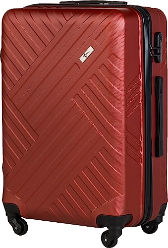 Xonic Design Reisekoffer - Hartschalen-Koffer mit 360° Leichtlauf-Rollen - hochwertiger Trolley mit Zahlenschloss in M-L-XL oder Set(Weinrot, L) von Xonic
