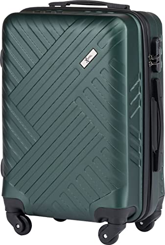 Xonic Design Reisekoffer - Hartschalen-Koffer mit 360° Leichtlauf-Rollen - hochwertiger Trolley mit Zahlenschloss in M-L-XL oder Set (Dusky Green, M) von Xonic