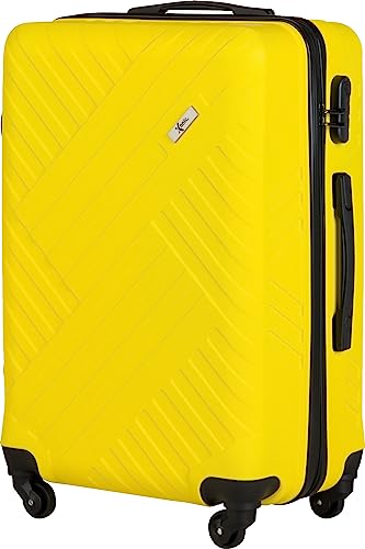 Xonic Design Reisekoffer - Hartschalen-Koffer mit 360° Leichtlauf-Rollen - hochwertiger Trolley mit Zahlenschloss in M-L-XL oder Set (Gelb, L) von Xonic