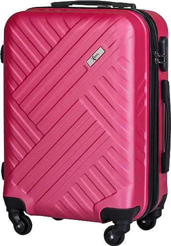 Xonic Design Reisekoffer - Hartschalen-Koffer mit 360° Leichtlauf-Rollen - hochwertiger Trolley mit Zahlenschloss in M-L-XL oder Set (Neon Light Pink, M) von Xonic