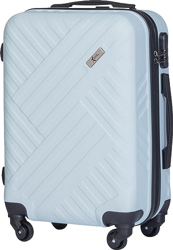 Xonic Design Reisekoffer - Hartschalen-Koffer mit 360° Leichtlauf-Rollen - hochwertiger Trolley mit Zahlenschloss in M-L-XL oder Set (Pastell Iceblau, M) von Xonic