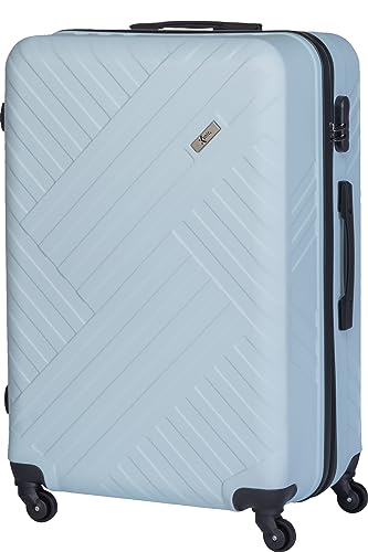 Xonic Design Reisekoffer - Hartschalen-Koffer mit 360° Leichtlauf-Rollen - hochwertiger Trolley mit Zahlenschloss in M-L-XL oder Set (Pastell Iceblau, XL) von Xonic