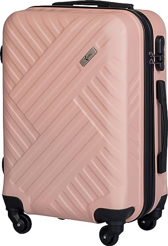 Xonic Design Reisekoffer - Hartschalen-Koffer mit 360° Leichtlauf-Rollen - hochwertiger Trolley mit Zahlenschloss in M-L-XL oder Set (Pastell Rosa, M) von Xonic