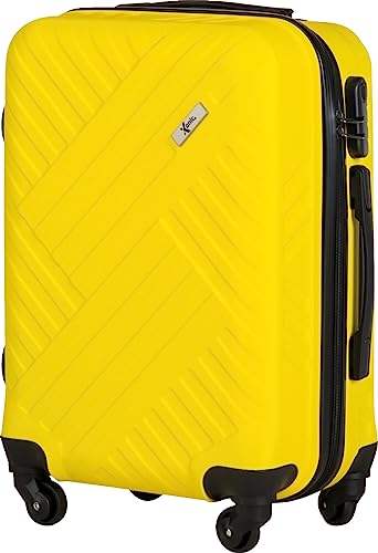 Xonic Design Reisekoffer - Hartschalen-Koffer mit 360° Leichtlauf-Rollen - hochwertiger Trolley mit Zahlenschloss in M-L-XL oder Set(Gelb, M) von Xonic