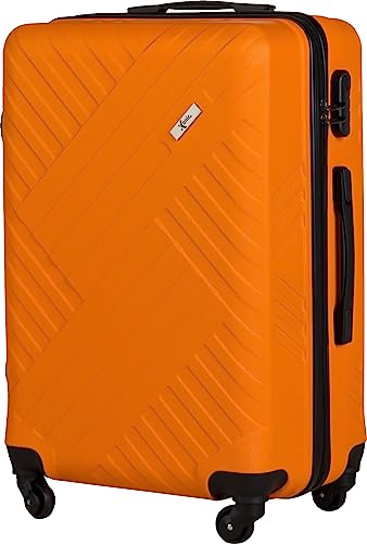 Xonic Design Reisekoffer - Hartschalen-Koffer mit 360° Leichtlauf-Rollen - hochwertiger Trolley mit Zahlenschloss in M-L-XL oder Set(Orange, L) von Xonic