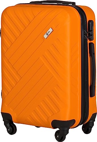 Xonic Design Reisekoffer - Hartschalen-Koffer mit 360° Leichtlauf-Rollen - hochwertiger Trolley mit Zahlenschloss in M-L-XL oder Set(Orange, M) von Xonic