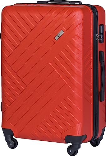 Xonic Design Reisekoffer - Hartschalen-Koffer mit 360° Leichtlauf-Rollen - hochwertiger Trolley mit Zahlenschloss in M-L-XL oder Set (Rot, L) von Xonic