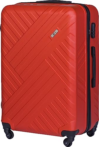 Xonic Design Reisekoffer - Hartschalen-Koffer mit 360° Leichtlauf-Rollen - hochwertiger Trolley mit Zahlenschloss in M-L-XL oder Set (Rot, XL) von Xonic