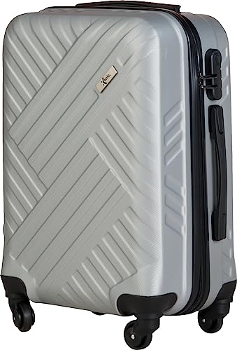 Xonic Design Reisekoffer - Hartschalen-Koffer mit 360° Leichtlauf-Rollen - hochwertiger Trolley mit Zahlenschloss in M-L-XL oder Set (Silber, M) von Xonic