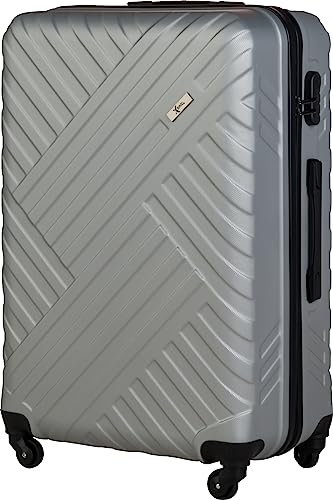 Xonic Design Reisekoffer - Hartschalen-Koffer mit 360° Leichtlauf-Rollen - hochwertiger Trolley mit Zahlenschloss in M-L-XL oder Set (Silber, XL) von Xonic