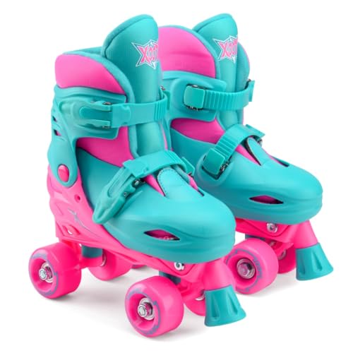 Xootz Kinder Quad Skates Anfänger Verstellbare Rollschuhe Mädchen Rosa Blau von Xootz