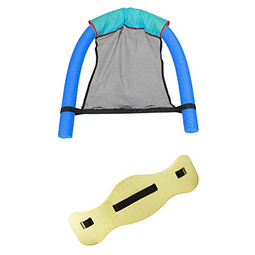 Xptieeck 2-teiliges Zubehör: 1 x Schwimmgürtel, Schwimmgürtel, für Lernen, Training, EVA-Gürtel und 1 x Sommer-Schwimmbad-Nudelstuhl von Xptieeck