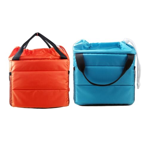 Xptieeck 2 x wasserdichte DSLR-Kameratasche, stoßfest, gepolsterte Trennwände, Schutzhülle (Orange und Blau), Orange und Blau von Xptieeck