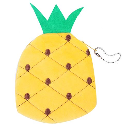Xptieeck Münzgeldbeutel mit Obst-Design, Geldbörse für Damen, Mädchen, Dame, Geschenk (lila Trauben), Gelbe Ananas, Einheitsgröße von Xptieeck