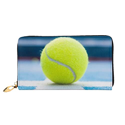 XqmarT Brieftaschen mit Tennisball-Malerei, großes Fassungsvermögen, für Herren und Damen, Geldbörsen für Kreditkarten, Mikrofaser-Leder von XqmarT