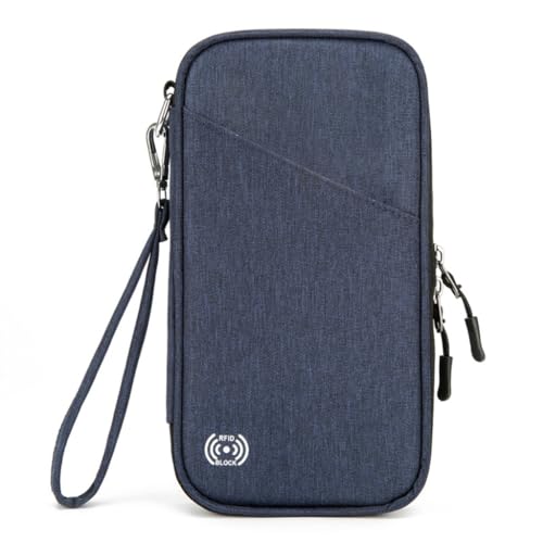 Xuanxi Taschen für Damen, kompakt, multifunktional, Reisepasshülle, perfekt für Reiseliebhaber und Geschäftsleute, blau von Xuanxi