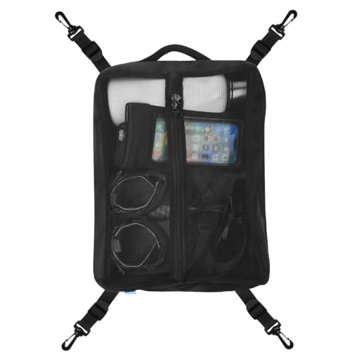 Xxerciz Paddleboard Deck Tasche, Mesh Tragetasche Aufbewahrungstasche Sup Zubehör mit Griff und 4pcs Haken, Nylon Paddle Board Zubehör Tasche für Stand Up Paddle Board von Xxerciz