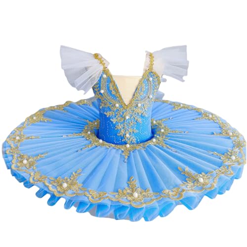 Xytraiihw Professionelles Ballett Tutu Mädchen Rosa Blau Platte Pfannkuchen Tutu Ballerina Party Kleid Erwachsene Frauen Kind Kinder Ballett Tanz Kostüm,D,170 von Xytraiihw