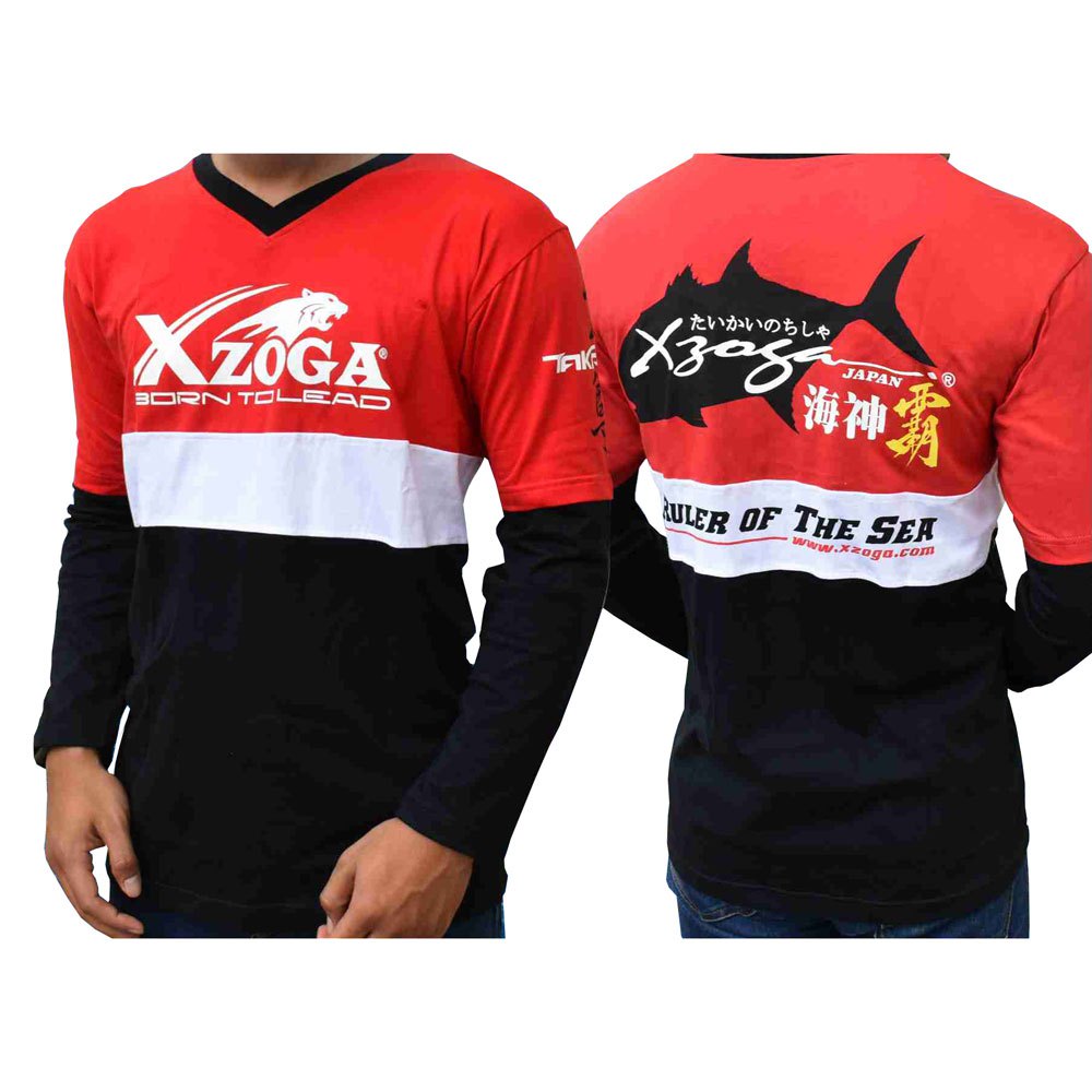 Xzoga V Neck Ct3 Long Sleeve T-shirt Rot 3XL Mann von Xzoga