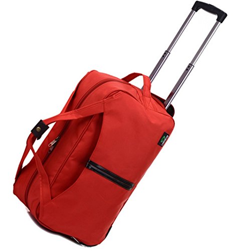 YAAGLE Schick Trolley-Tasche Rollkoffer Reisetasche Handtasche groß Fassungsmögen Kuriertasche Laptoptasche Schultertasche -rot von YAAGLE