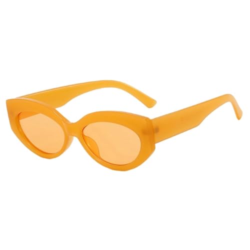 YAAYAGO Sonnenbrille Damen Kleine Rahmen Katzenauge-Sonnenbrille Retro Sonnenbrille Trendige Personalisierte Sonnenbrille-Gelb von YAAYAGO