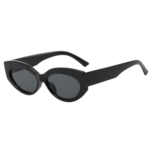 YAAYAGO Sonnenbrille Damen Kleine Rahmen Katzenauge-Sonnenbrille Retro Sonnenbrille Trendige Personalisierte Sonnenbrille-Schwarz von YAAYAGO