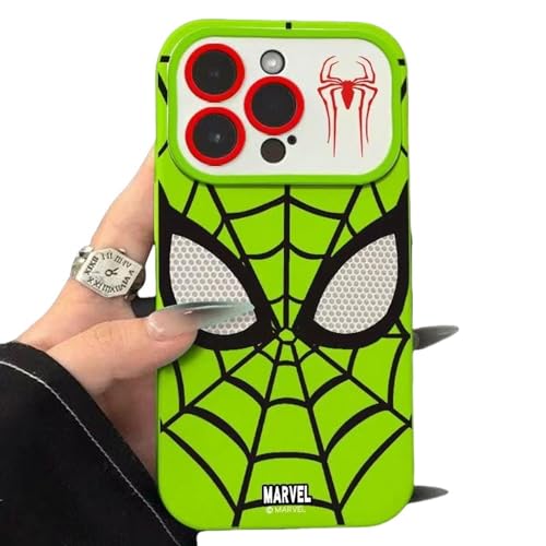 YAAYAGO Spider Man Handyhülle für iPhone 15 Hülle All-Inclusive Spider Man Cartoon Silicon Phone Hülle Geeignet Für iPhone 15 14 13 12 11 Pro Max-Für iPhone 12Promax-Grün b von YAAYAGO