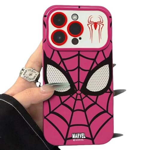 YAAYAGO Spider Man Handyhülle für iPhone 15 Hülle All-Inclusive Spider Man Cartoon Silicon Phone Hülle Geeignet Für iPhone 15 14 13 12 11 Pro Max-Für iPhone 14Promax-Rosa b von YAAYAGO