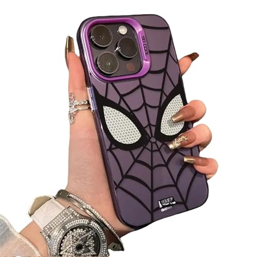 YAAYAGO Spider Man Handyhülle für iPhone 15 Hülle Cool Spider Man Telefon Hülle Für iPhone 15 14 13 12 11 Pro Max Soft Anti Fall Cartoon Cover-Für das iPhone XS Max-Lila von YAAYAGO