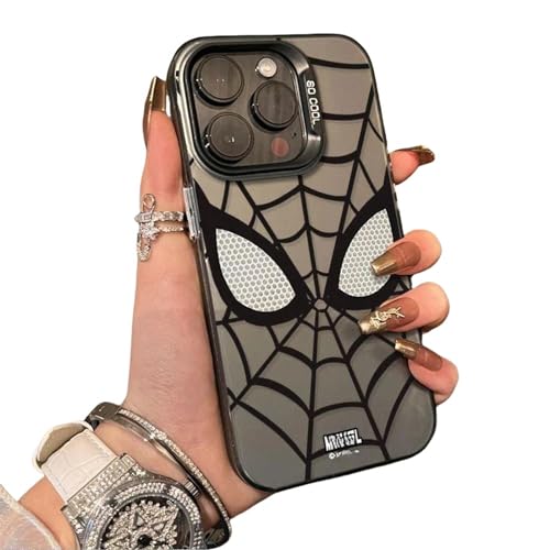 YAAYAGO Spider Man Handyhülle für iPhone 15 Hülle Cool Spider Man Telefon Hülle Für iPhone 15 14 13 12 11 Pro Max Soft Anti Fall Cartoon Cover-Für iPhone 12 Pro-Schwarz von YAAYAGO