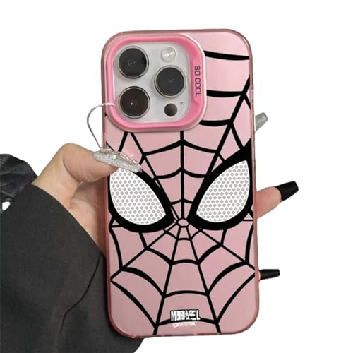 YAAYAGO Spider Man Handyhülle für iPhone 15 Hülle Cool Spider Man Telefon Hülle Für iPhone 15 14 13 12 11 Pro Max Soft Anti Fall Cartoon Cover-Für iPhone 12Promax-Rosa von YAAYAGO