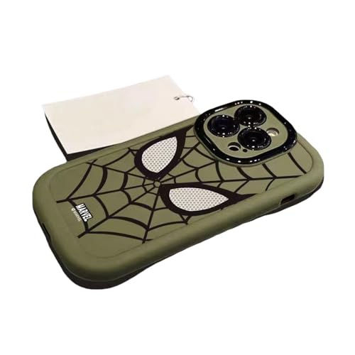YAAYAGO Spider Man Handyhülle für iPhone 15 Hülle Spider Man Phone Hülle Für iPhone 15 Pro Max 14 13 12 11 Pro Maximales Farbweichkoffer-Dunkelgrün-Für iPhone14Promax (6,7 ") von YAAYAGO
