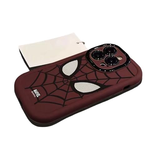 YAAYAGO Spider Man Handyhülle für iPhone 15 Hülle Spider Man Phone Hülle Für iPhone 15 Pro Max 14 13 12 11 Pro Maximales Farbweichkoffer-Dunkelrot-Für iPhone 12 Pro von YAAYAGO