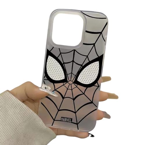 YAAYAGO Spider Man Handyhülle für iPhone 15 Hülle Spider Mann Staubdes USB -Kabel -Lade -Kopfwickler -Schutzhülle Für iPhone 18/20W-Matt weiß-Für iPhone 13Mini von YAAYAGO